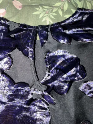 Nasty Gal Black Dress with Purple Floral Burnout thumbnail 8