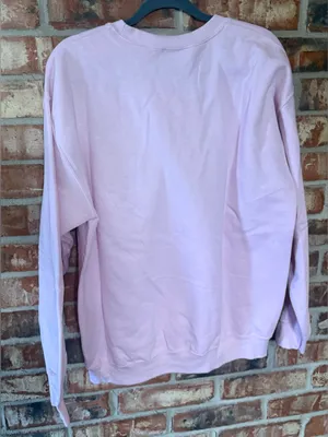 Gildan Pink Crewneck Sweatshirt with Sequin Bow Applique thumbnail 4