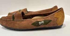 Hush Puppies Boho Ethnic Moccasin Brown Lesther Comfort Loafer 8M thumbnail 1