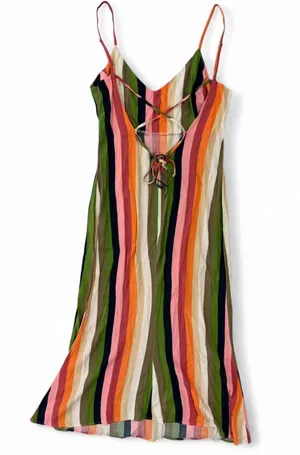 Reformation Jaxon Dress Striped Rainbow Midi 0 thumbnail 5