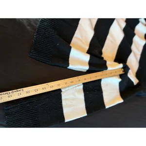 Black and White Striped Crewneck Sweater with Yellow Crescent Moon Embroidery thumbnail 4