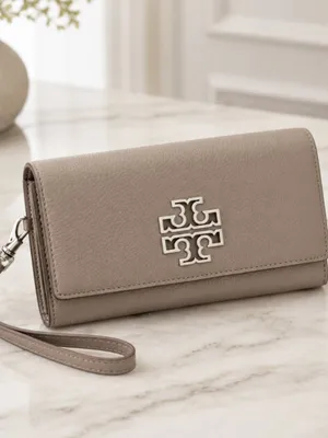Tory Burch Britten Smartphone Wristlet French Gray NWT thumbnail 2