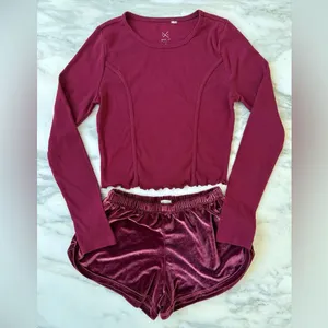 Women's Burgundy Lounge Set Purple thumbnail 1