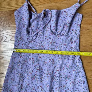 Brandy Melville Lilac Floral Mini Dress Fairycore Coquette Romantic Fits Sz S thumbnail 6