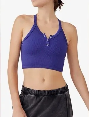 FREE PEOPLE MOVEMENT FREE THROW HENLEY - Size L‎ Outer Space Blue thumbnail 1