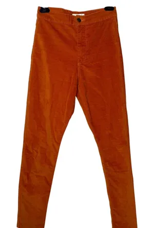 Forever 21 Burnt Orange High Rise Corduroy Pants Size‎ XS Retro BOHO Skinny thumbnail 1
