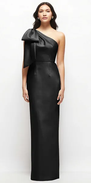 Alfred Sung One-Shoulder Black Dress thumbnail 1