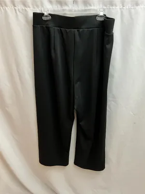 Adidas Women’s Black Wide Leg Pants XL NWT High Rise Zip Pockets JY9046 thumbnail 5