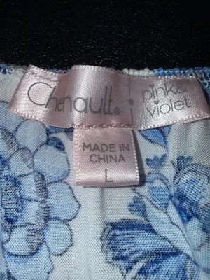 Chenault Pink & Violet Blue Floral Print Ruffle Sleeve Maxi Dress‎ Size L thumbnail 2