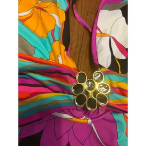 Trina Turk Gemini Plunge One Piece‎ Swimsuit Multicolor Black Hardware NWT 14 thumbnail 6