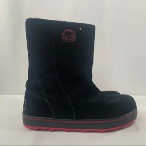 Sorel Glacy Suede‎ Pull On Winter Snow Boots in Black Size 8 thumbnail 2