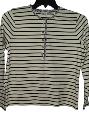 J. Crew Long Sleeve Striped Blouse Size Small thumbnail 1