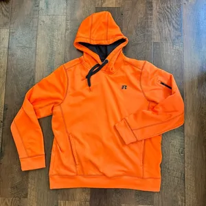 RUSSEL ATHLETIC blaze orange hoodie, size M thumbnail 1
