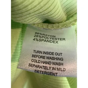 White Fox Project 5 Ribbed Baby Tee Lime‎ Green Graphic Fitted Top Size M thumbnail 3