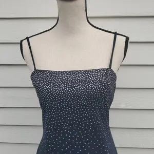 Y2K City Triangles Sparkle Spaghetti Strap Dress | Blue Spaghetti Strap Dress thumbnail 3