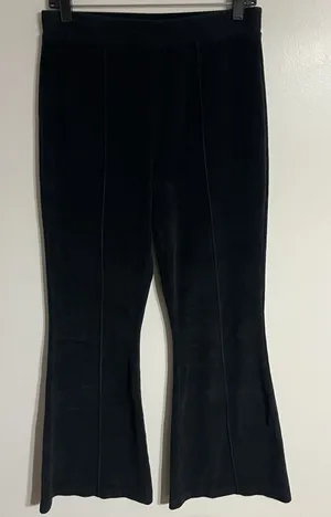 Aerie Women's Black Ribbed Flare Leggings Size‎ Medium Regular Loungewear thumbnail 1