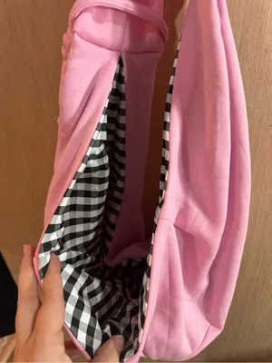 Pink Women’s Hobo Sling Dog Carrying Bag - Soft Fabric Shoulder Tote thumbnail 3