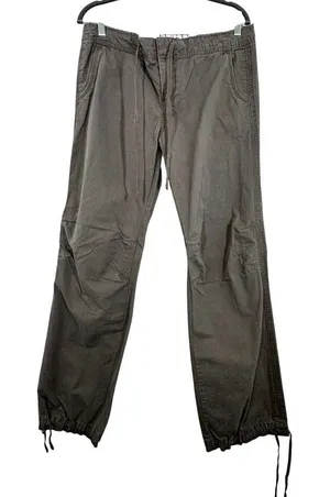 Vintage Y2K 2007 Classic Rise Old Navy Wide Leg Grey‎ Chino Pant Drawsting Hem thumbnail 1