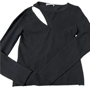 Zara Black Knit Top with Subtle Texture thumbnail 2