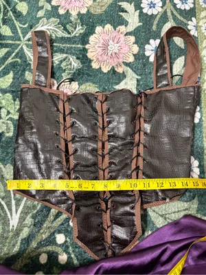 OOAK ren fest corset top larp Brown thumbnail 5
