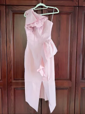 Elliatt ELLIATT AMARA DRESS PINK SIZE XS One-Shoulder Pink Ruffle Peplum Dress thumbnail 5