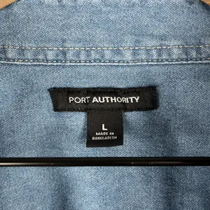 Port Authority Fiesta Graphic Denim Button Up Shirt Size L Long Sleeve Cowboy thumbnail 6