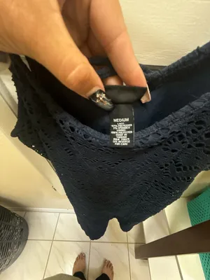 Rue21 Women's Navy Blue Crochet Spaghetti Strap Mini Dress thumbnail 3