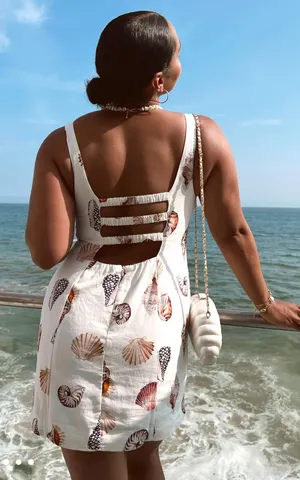 Show Me Your Mumu White Shell Linen Steph Dress thumbnail 2