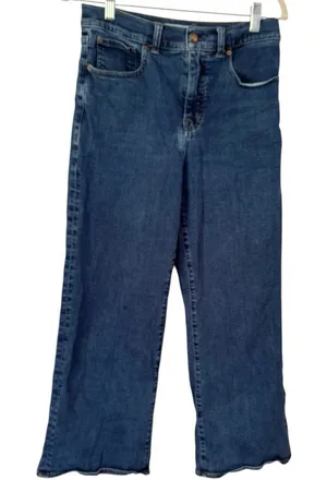 Madewell The Wide Leg Jeans Women’s Size 28 Petite Medium Blue Wash Stretch thumbnail 1