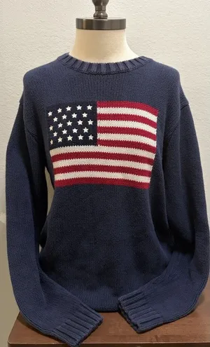 Brandy Melville Nico American Flag Knit Sweater Navy OS thumbnail 1