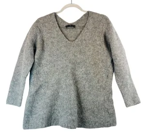 Peruvian Connection Alpaca Blend‎ Sweater Women's Small Gray V-Neck thumbnail 1