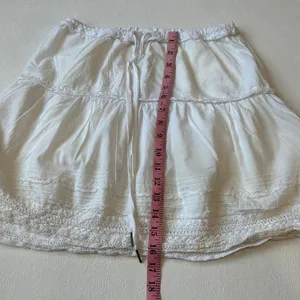 Abercrombie Lace Trim Mini Skirt White Cotton Small Boho Feminine thumbnail 6