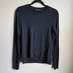 Athleta Serenity Criss Cross Long Sleeve Sweatshirt Sz XXS Lightweight Athletic thumbnail 2