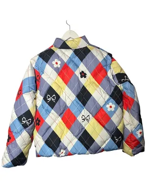 Lisa Says Gah Lady Puffer Jacket Cirque Argyle Large thumbnail 7