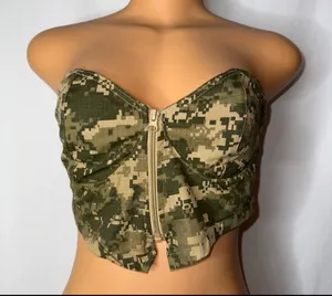 Camo Pretty Little Thing Crop Top thumbnail 2