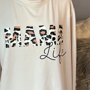 Mama Life Beige Sweatshirt Comfy Womens Large thumbnail 8