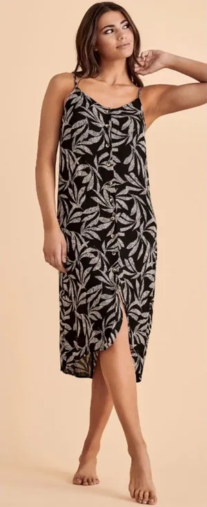 Rip Curl Black and whiteTropical Print Dress thumbnail 1
