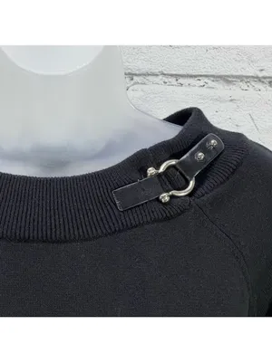 Lauren Ralph Lauren Black Sweater with Buckle Accent Size M thumbnail 4