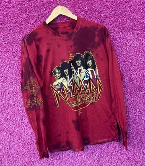 Def Leppard Pyromania 83 US Tour Band Long Sleeve Tie Dye M thumbnail 3