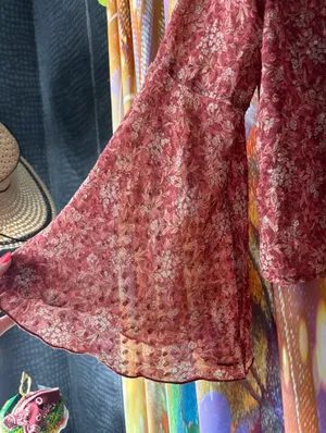Boho Hippie Floral Button-Up With Bell Sleeves ✨ thumbnail 5