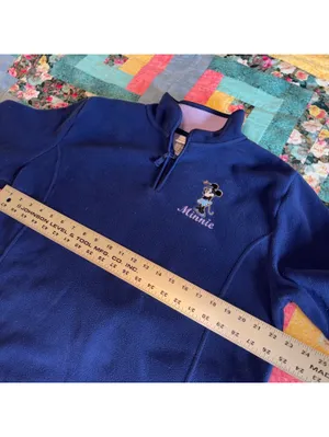 Disney Store Minnie Mouse Woman’s L Navy Blue Fleece Pullover Sweatshirt thumbnail 7