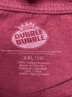 Dubble Bubble Women’s XXL Juicy Graphic T-Shirt Burgundy Retro Candy Tee(9345) thumbnail 4