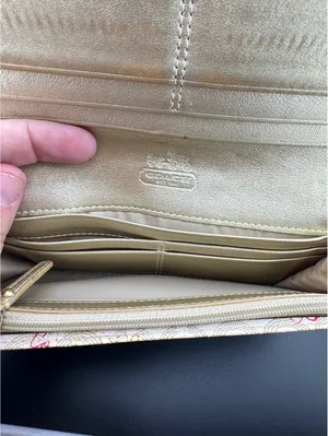 Coach Floral Print Wallet with Gold Logo Button thumbnail 7