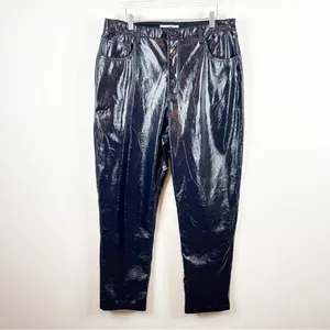 Abercrombie & Fitch The 90s Straight Ultra High‎ Rise Curve Love Vinyl Pants 33 thumbnail 2