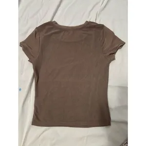 Madden Girl Brown Rhinestone Butterfly Mesh Top Small Y2K Fairy Grunge Sheer Tee thumbnail 4