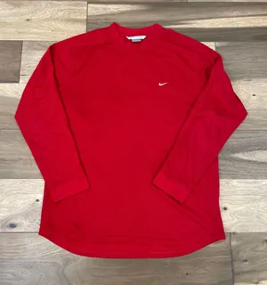 Nike Long Sleeve High‑Low Hem Top Size XL Red Activewear thumbnail 1