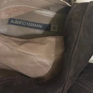 ALBERTO FERMANI Brown Suede Knee High Wedge Boots Italy Italian Size 37.5 thumbnail 8
