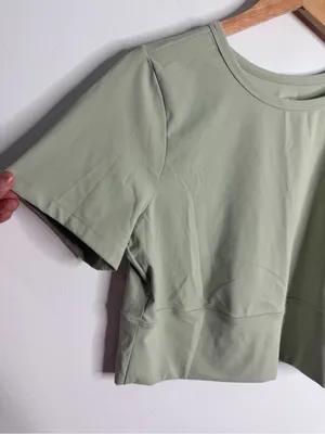 NEW FLX Affirmation Travel Crop Top Light Green XL Activewear‎ Athleisure Gym thumbnail 5
