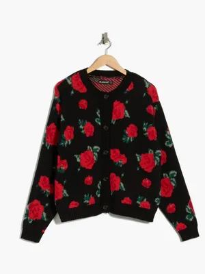 NWT BLANKNYC Roses are Red Cardigan Medium ROSES ARE RED thumbnail 5