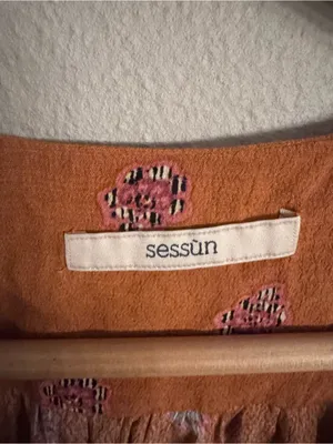 SESSUN Button Front Midi Dress Brown thumbnail 4
